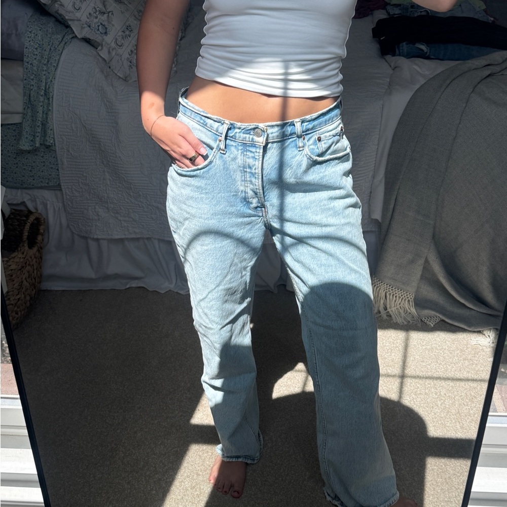 Abercrombie & Fitch Blue Baggy Low Rise Curve Love Jeans